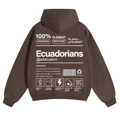 Ecuadorians Addcustom Unisex Fit Color Hoodie wearishow