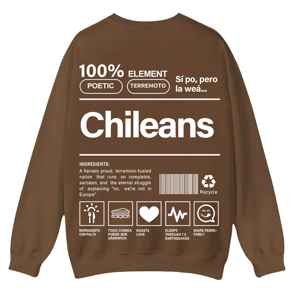 Chileans Unisex Fit  Casual Crewneck Sweatshirt wearishow