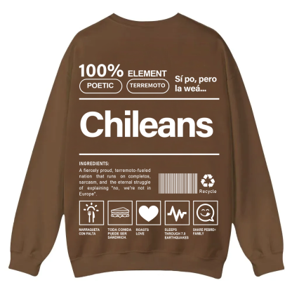 Chileans Unisex Fit  Casual Crewneck Sweatshirt wearishow