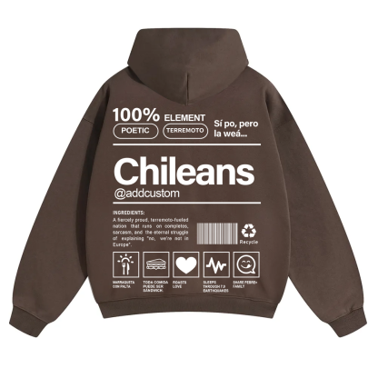 Chileans Addcustom Unisex Fit Color Hoodie wearishow