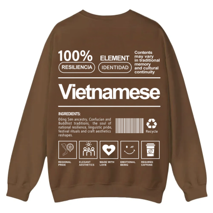 Vietnamese Unisex Fit  Casual Crewneck Sweatshirt wearishow