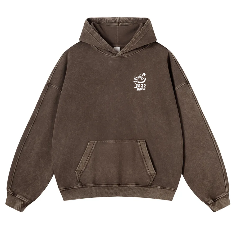 Saxophonist Unisex Casual Washed Hoodie wearishow