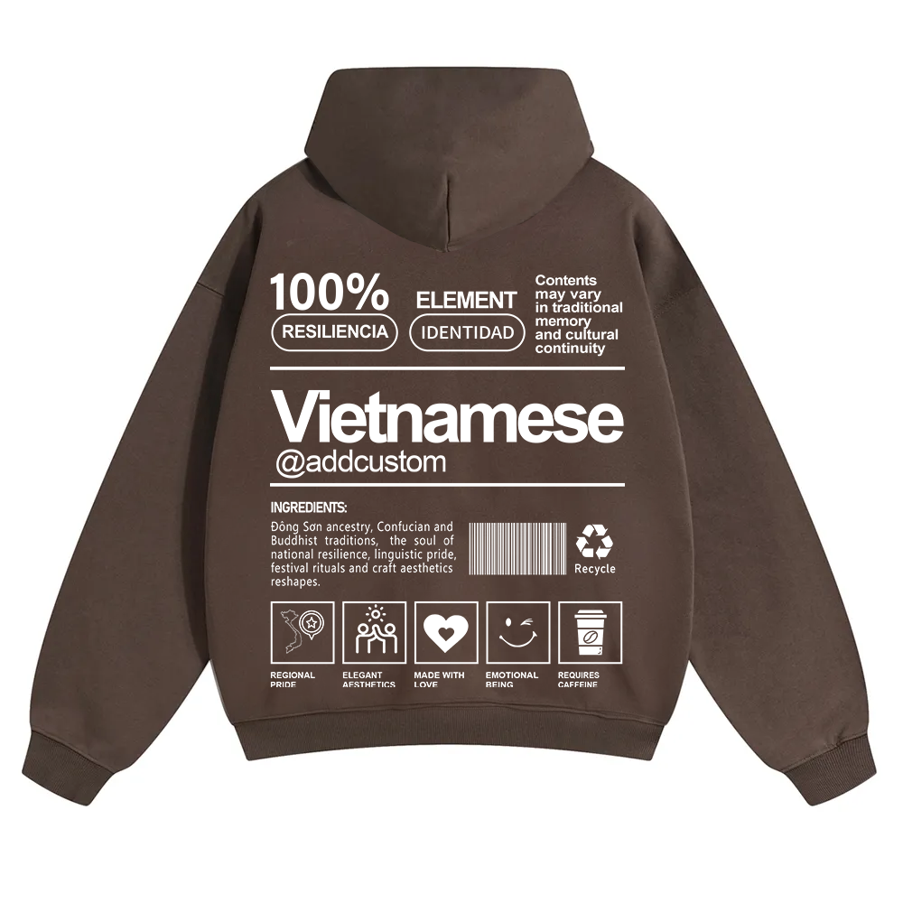 Vietnamese Addcustom Unisex Fit Color Hoodie wearishow