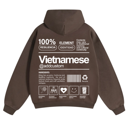 Vietnamese Addcustom Unisex Fit Color Hoodie wearishow