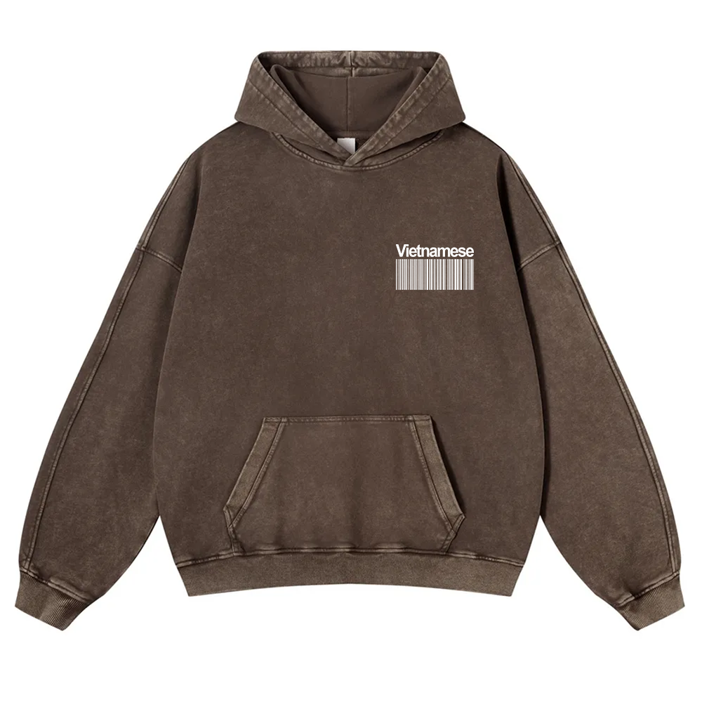 Vietnamese Unisex Fit  Washed Hoodie wearishow