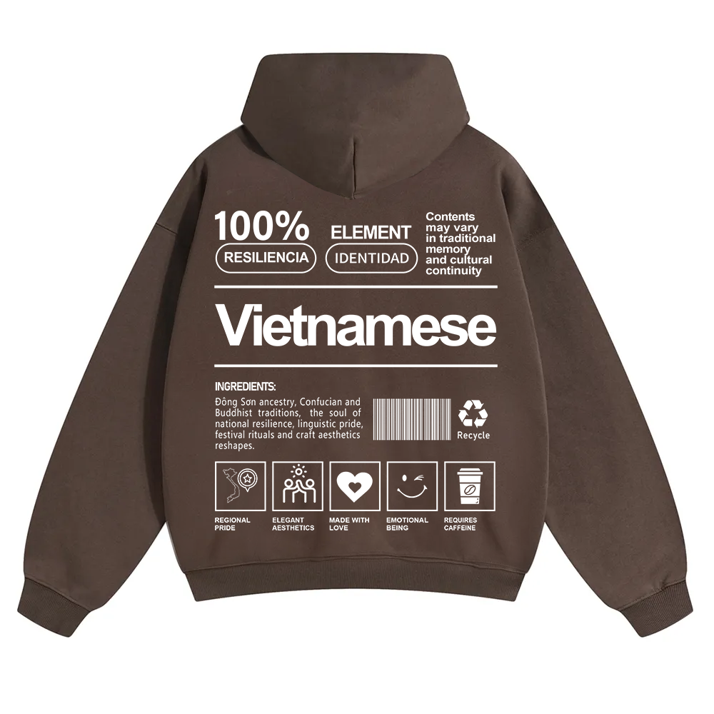 Vietnamese Unisex Fit Color Hoodie wearishow