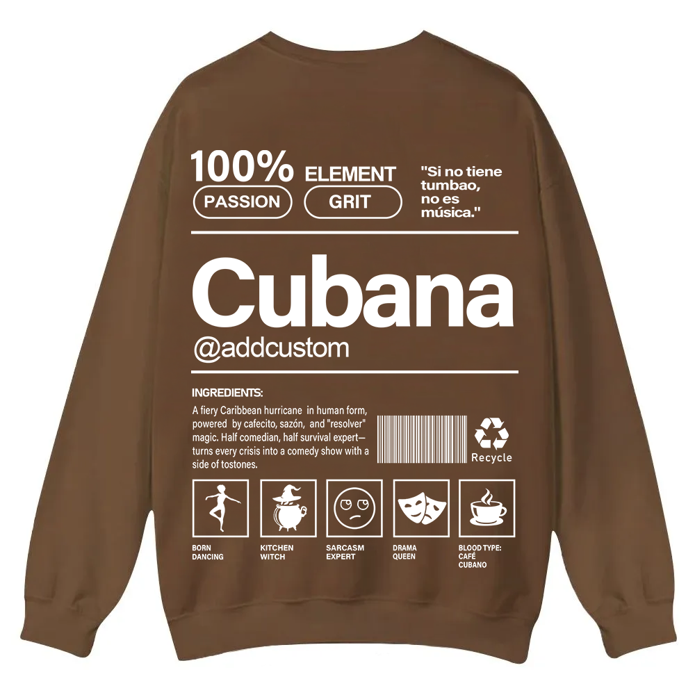 Cubana Addcustom Unisex Fit  Casual Crewneck Sweatshirt wearishow
