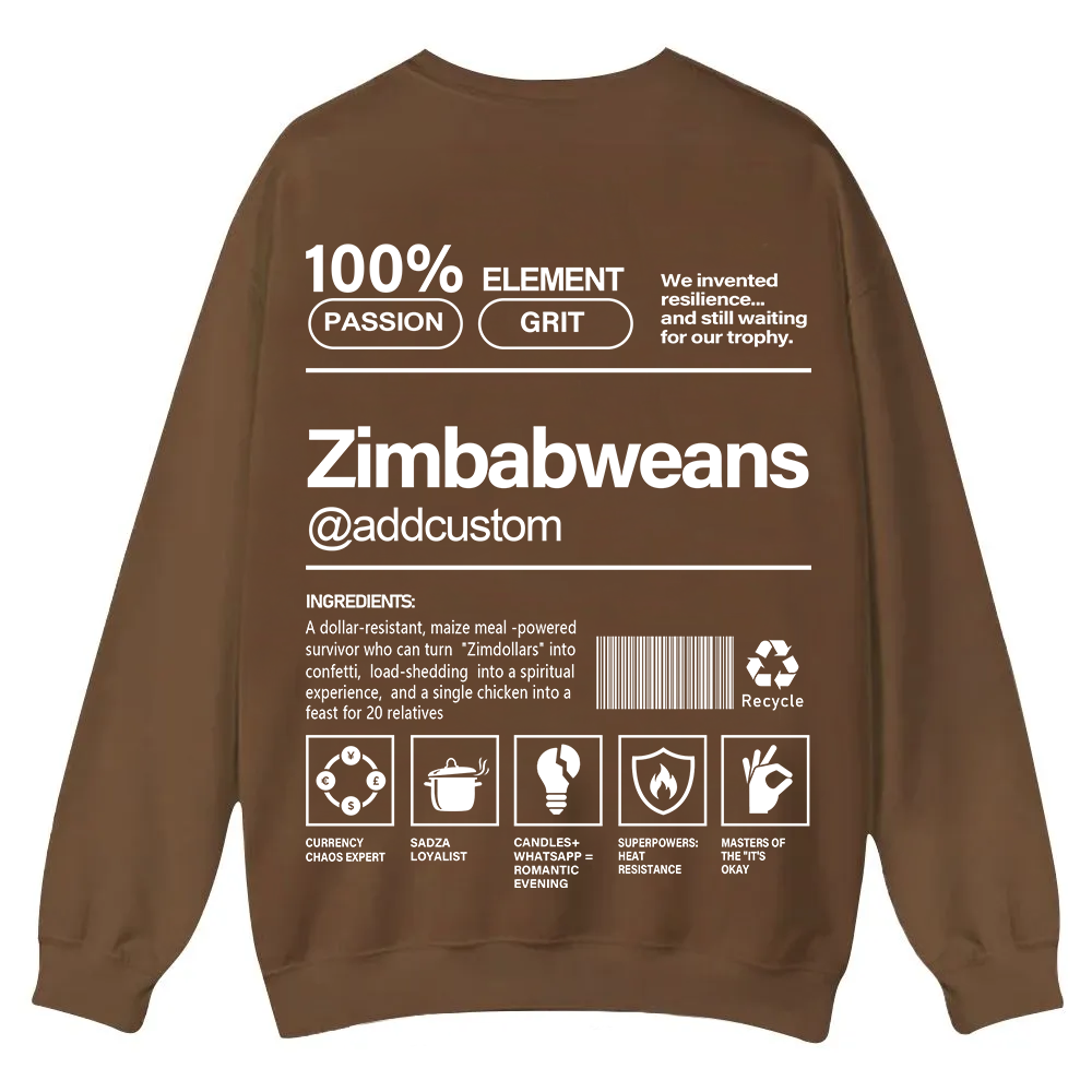 Zimbabweans Addcustom Unisex Fit  Casual Crewneck Sweatshirt wearishow