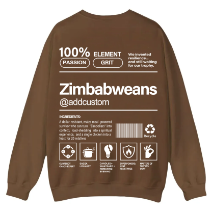 Zimbabweans Addcustom Unisex Fit  Casual Crewneck Sweatshirt wearishow
