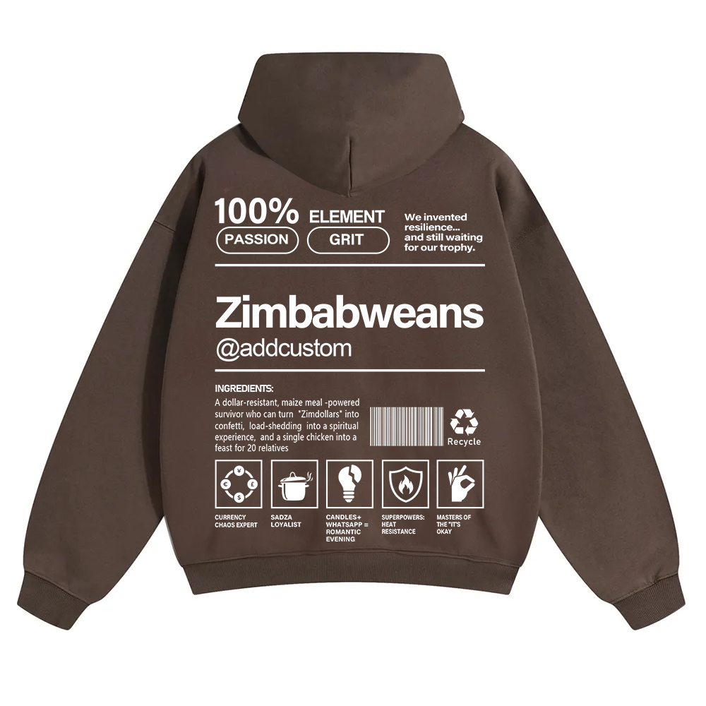 Zimbabweans Addcustom Unisex Fit Color Hoodie wearishow