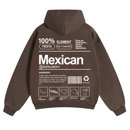 Mexican Addcustom Unisex Fit Color Hoodie wearishow
