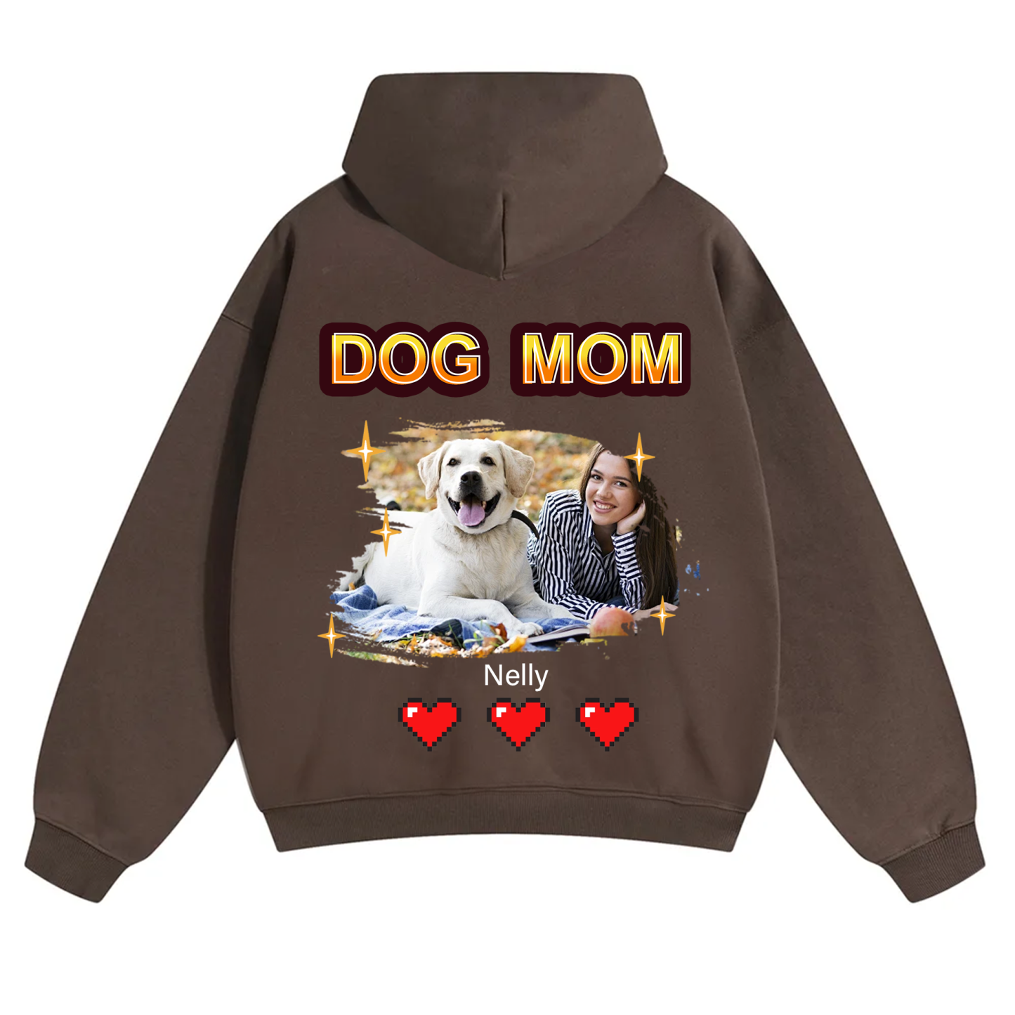 Dog Mom Pixel Photo - Personalized Custom Unisex Hoodie