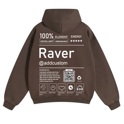Addcustom QR Code Raver Solid Color Hoodie wearishow