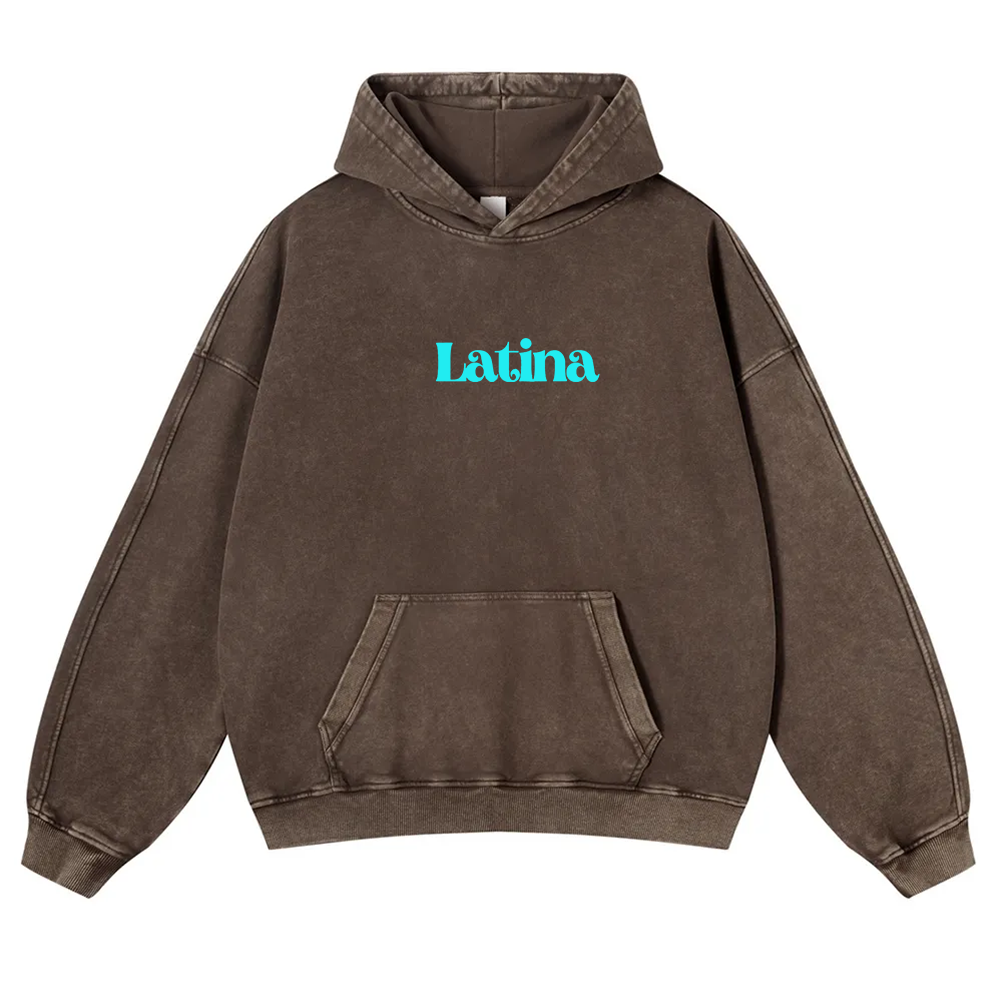 Latina Unisex Fit  Washed Hoodie wearishow