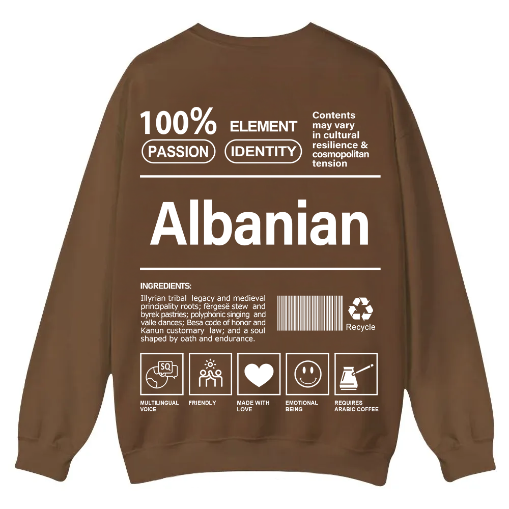 Albanian Unisex Fit  Casual Crewneck Sweatshirt wearishow