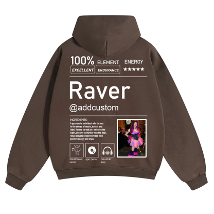Addcustom Photo Raver Solid Color Hoodie wearishow