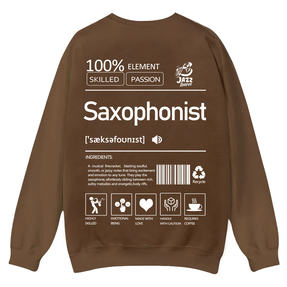 Saxophonist Unisex  Casual Crewneck Sweatshirt wearishow