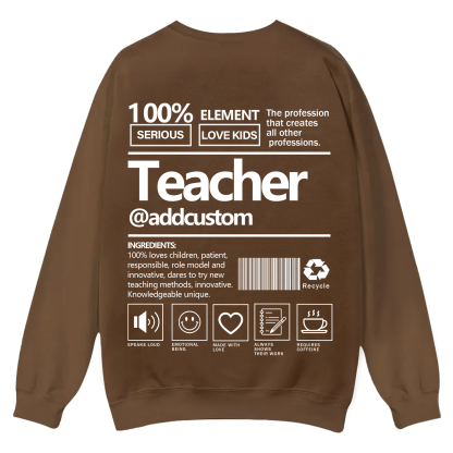 Teacher Addcustom Casual Crewneck Sweatshirt wearishow