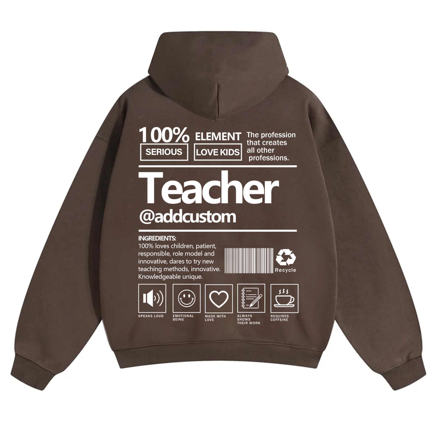 Teacher Addcustom Solid Color Hoodie wearishow