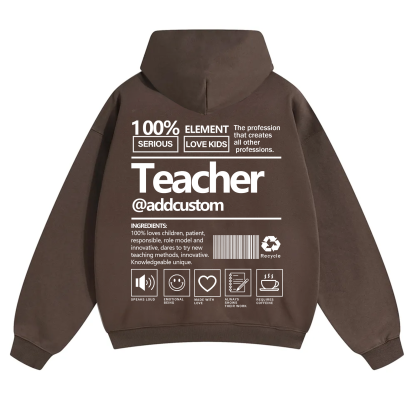 Teacher Addcustom Solid Color Hoodie wearishow