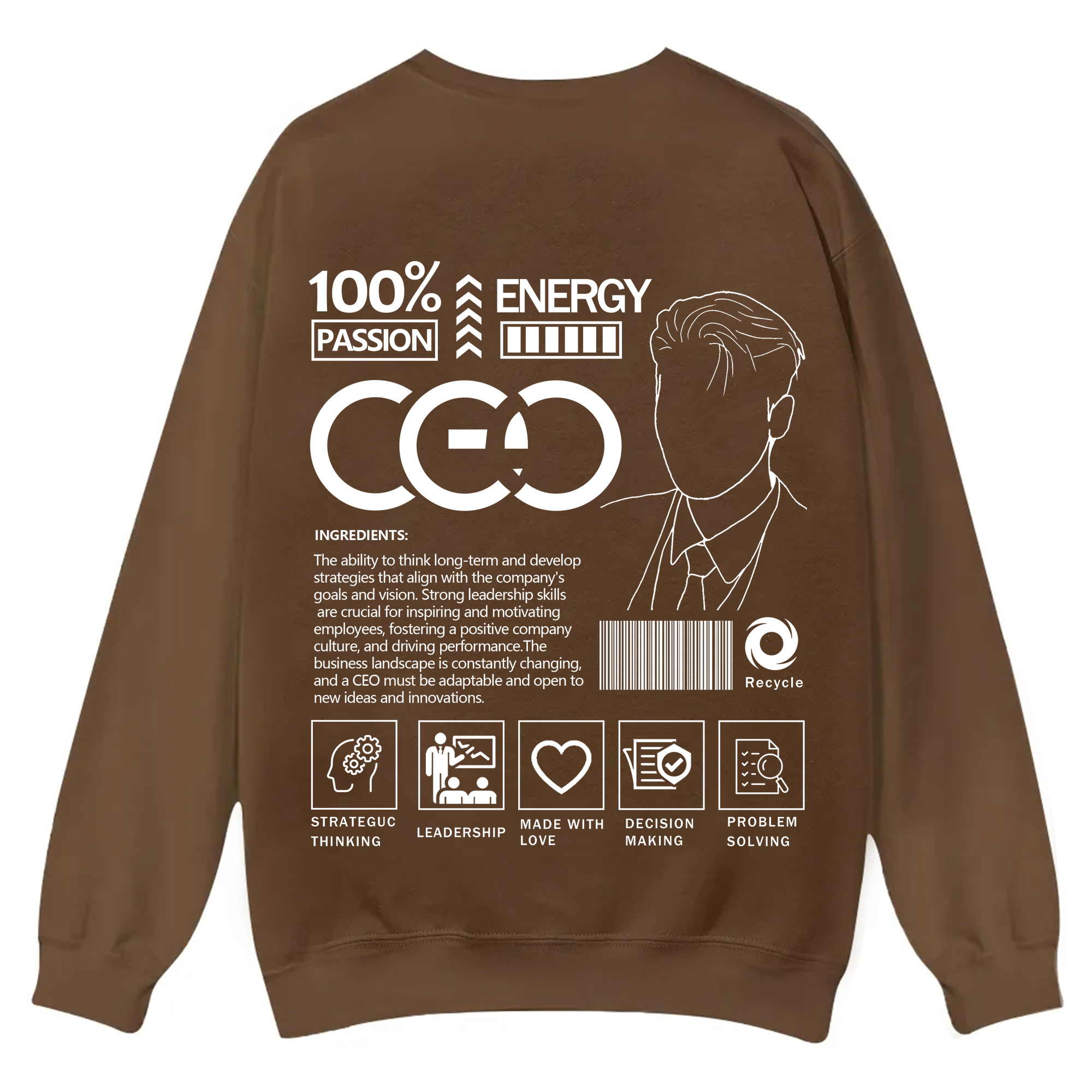 CEO Unisex Casual Crewneck Sweatshirt