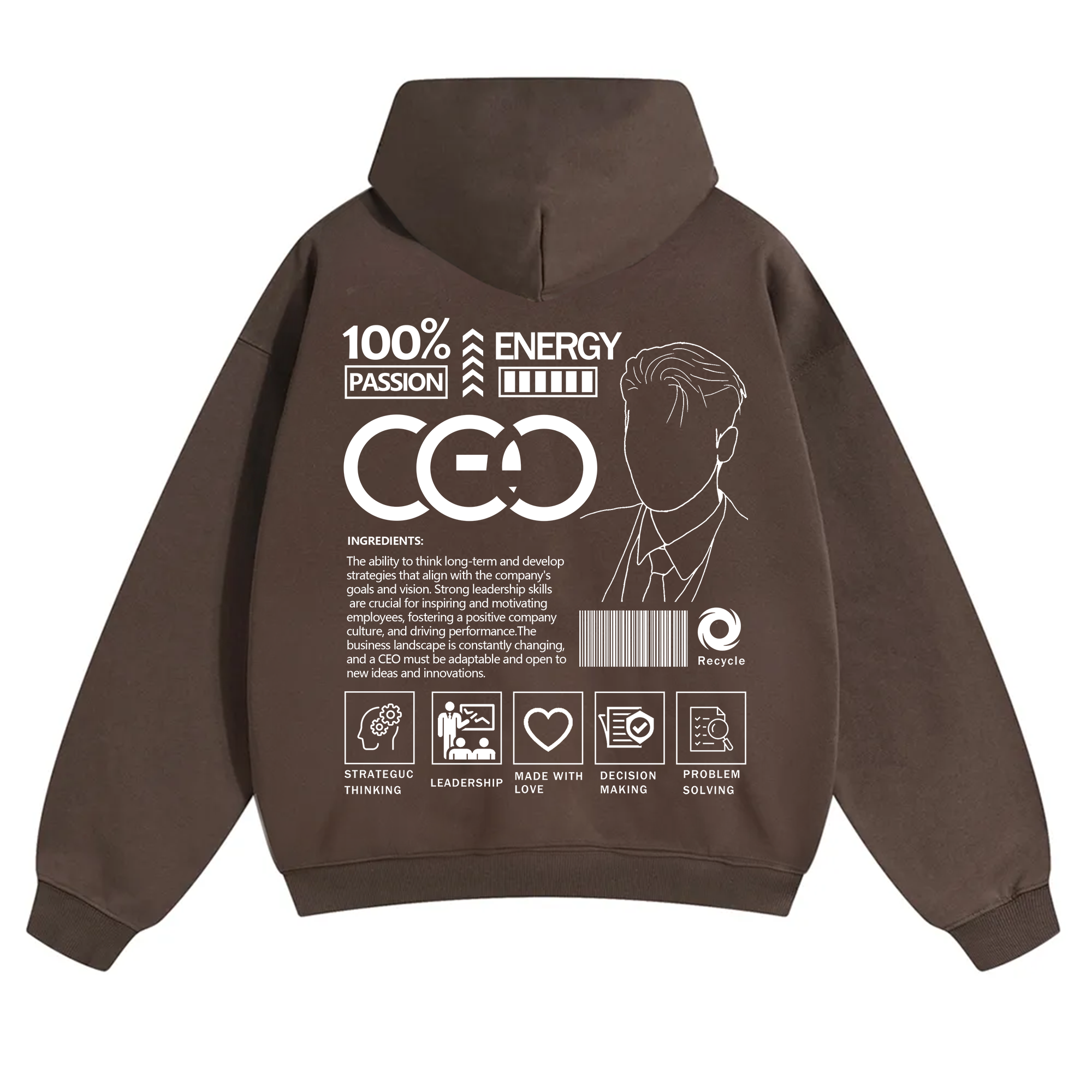 CEO Unisex Casual Print Hoodie