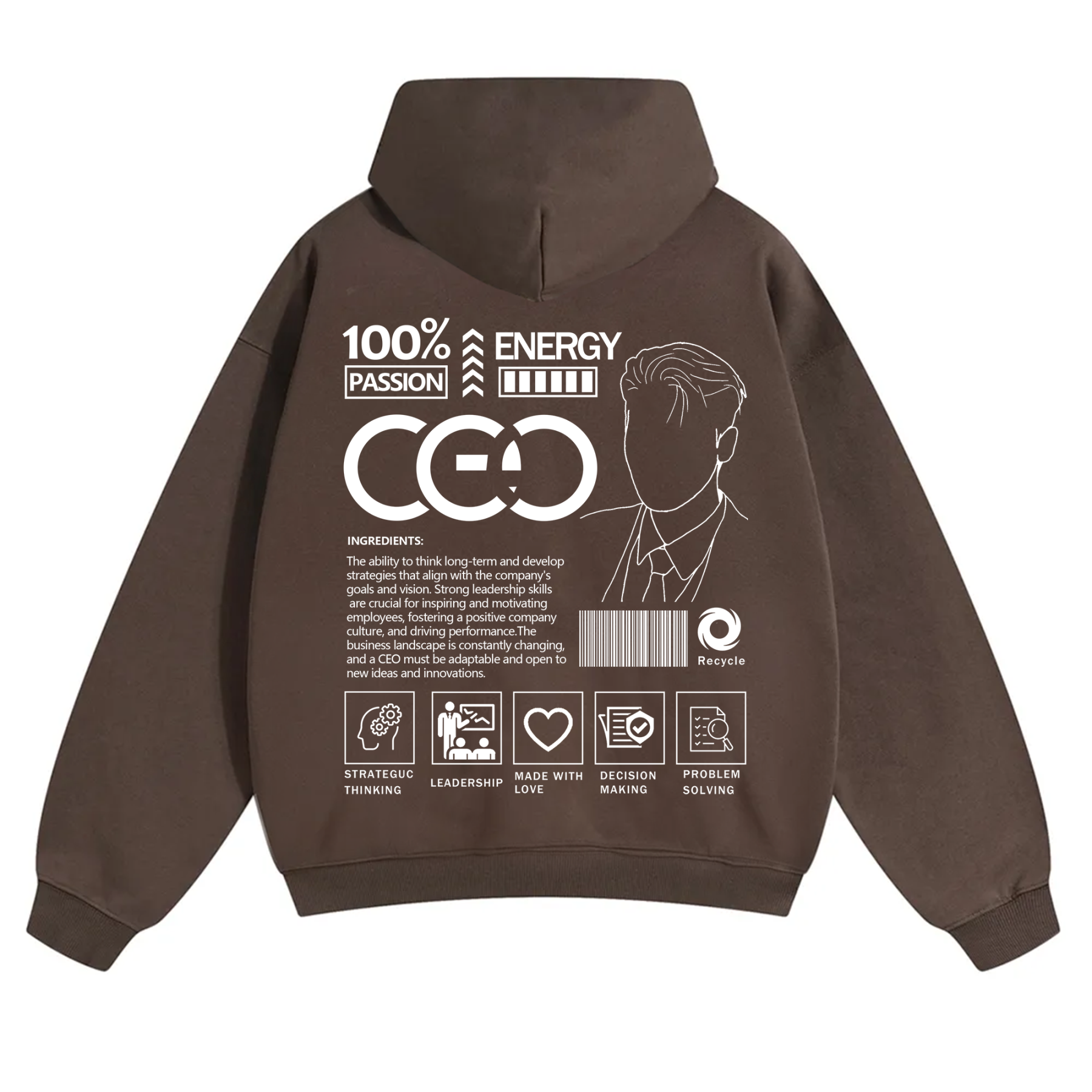 CEO Unisex Casual Print Hoodie