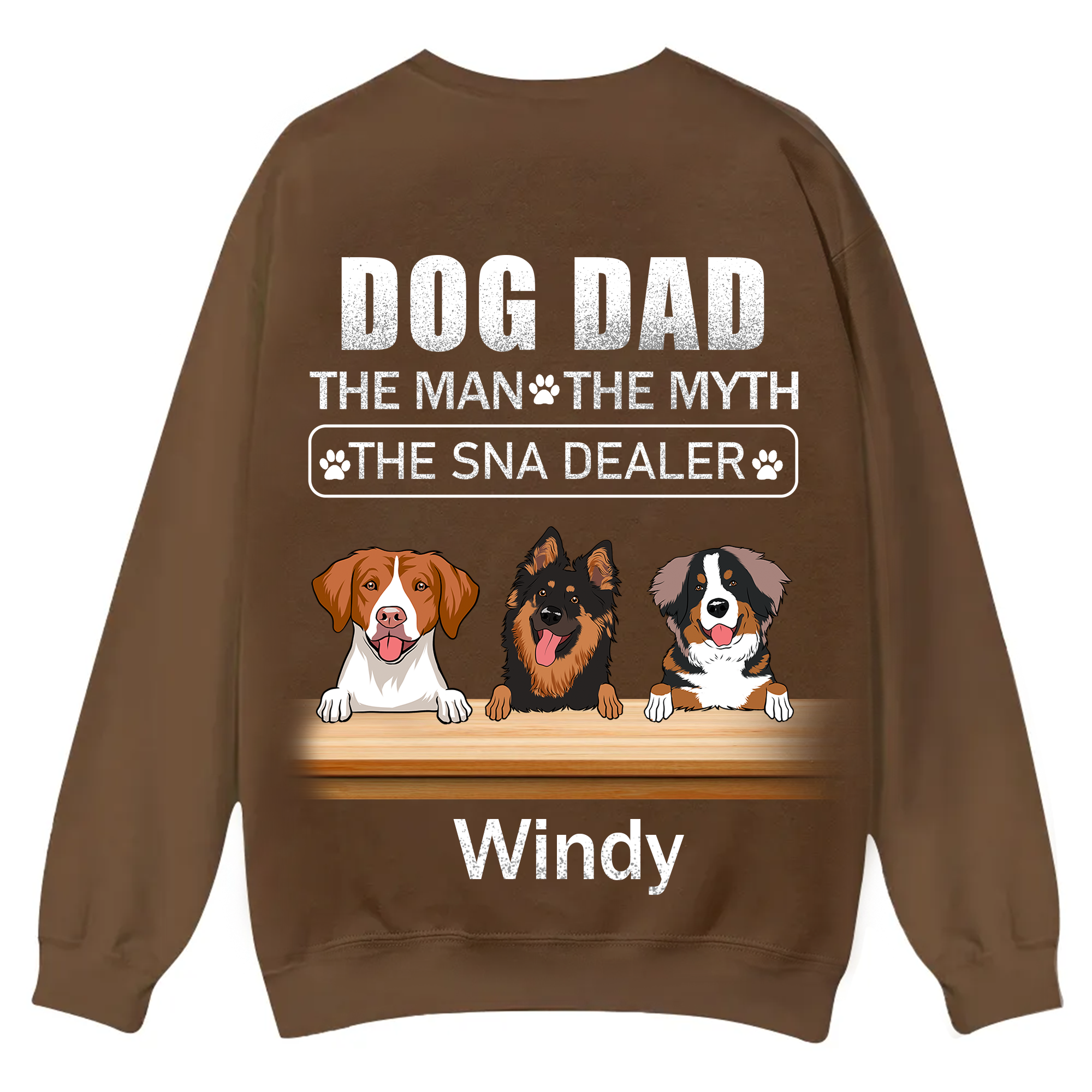 Dog Dad The Man The Myth The Snack Dealer - Personalized Custom Unisex Casual Crewneck Sweatshirt