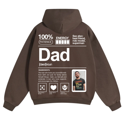 Addcustom Photo Dad Solid Color Hoodie