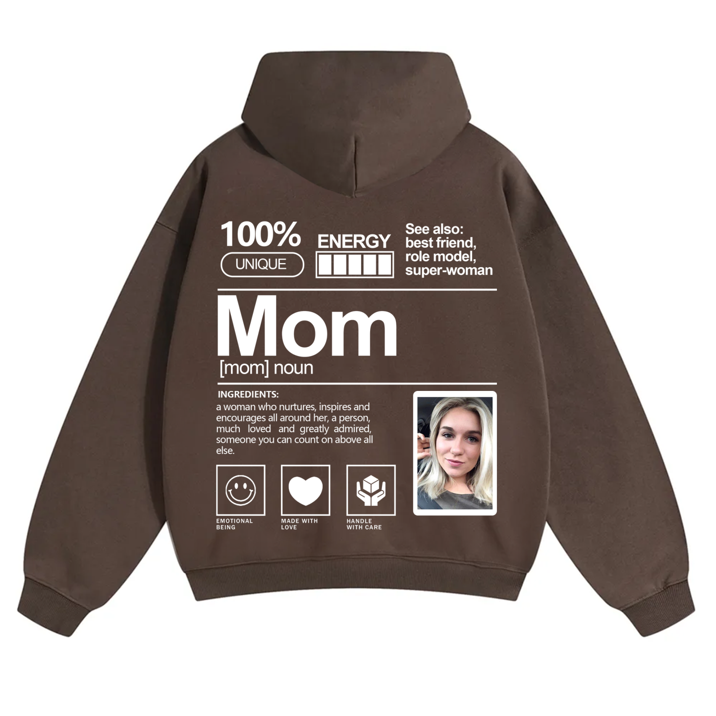 Addcustom Photo Mom Solid Color Hoodie