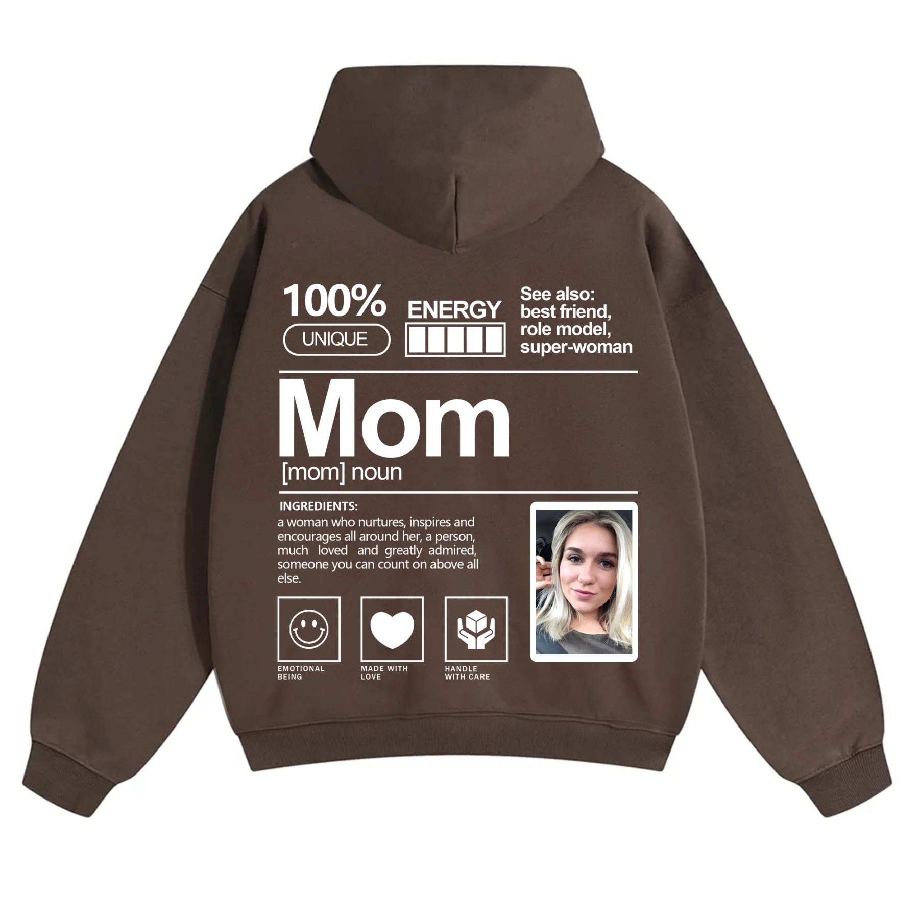 Addcustom Photo Mom Solid Color Hoodie