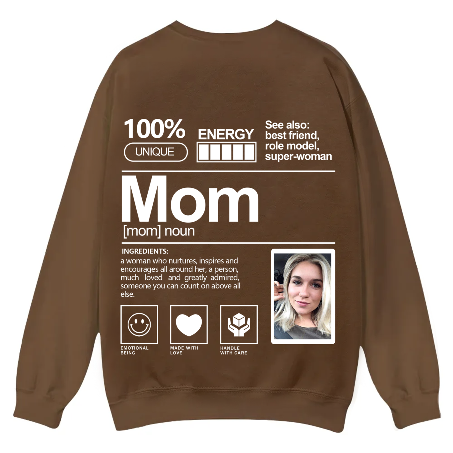 Addcustom  Photo Mom Casual Crewneck Sweatshirt