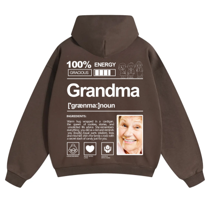 Addcustom Photo Grandma Solid Color Hoodie
