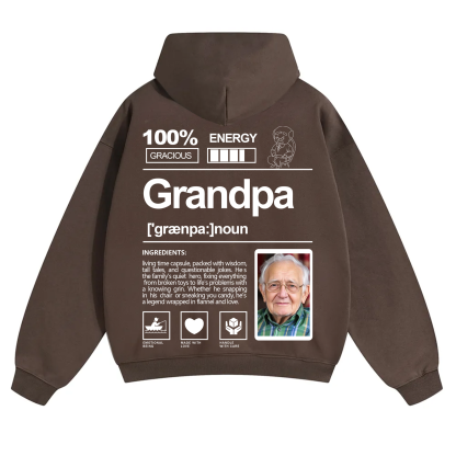Addcustom Photo Grandpa Solid Color Hoodie
