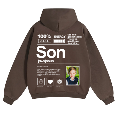 Addcustom Photo Son Solid Color Hoodie