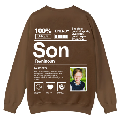 Addcustom  Photo Son Casual Crewneck Sweatshirt