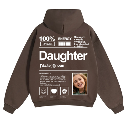 Addcustom Photo Daughter Solid Color Hoodie
