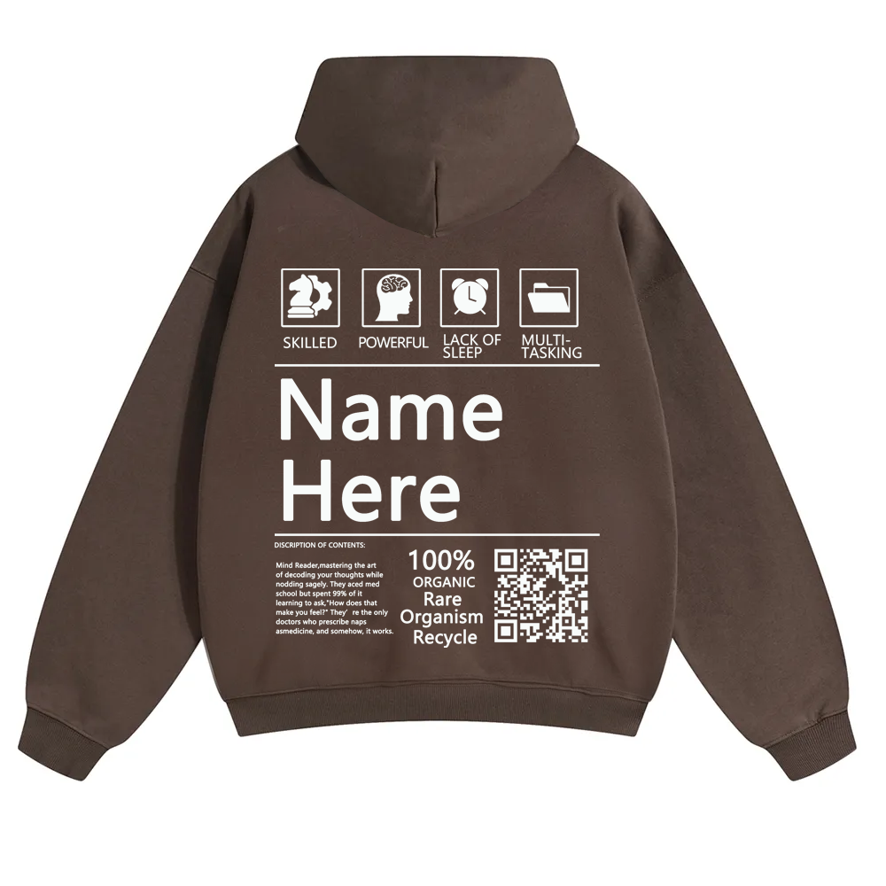 QR Code Customized Unisex Solid Hoodie