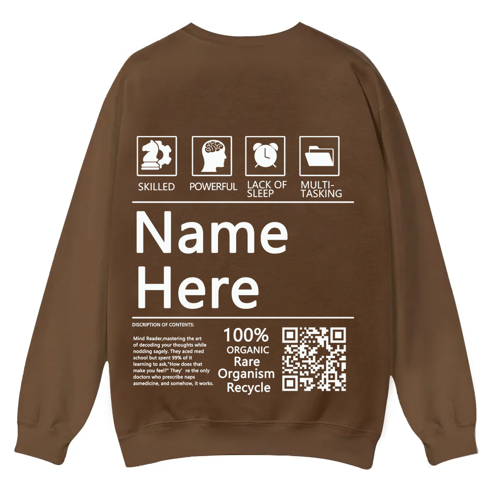 QR Code Customized Unisex Crew Sweatshirt