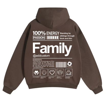 Family Addcustom Solid Color Hoodie
