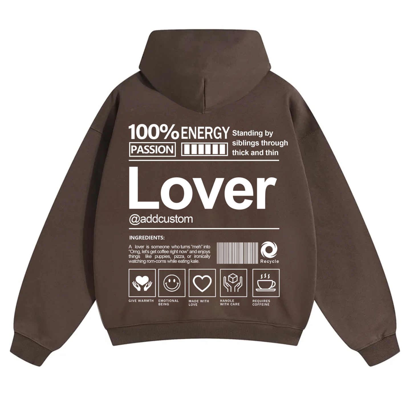Lover Addcustom Solid Color Hoodie