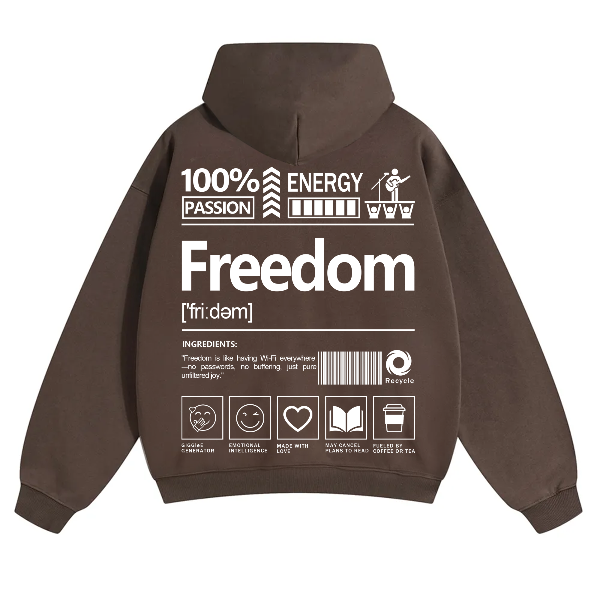 Freedom Unisex Fit Solid Color Hoodie