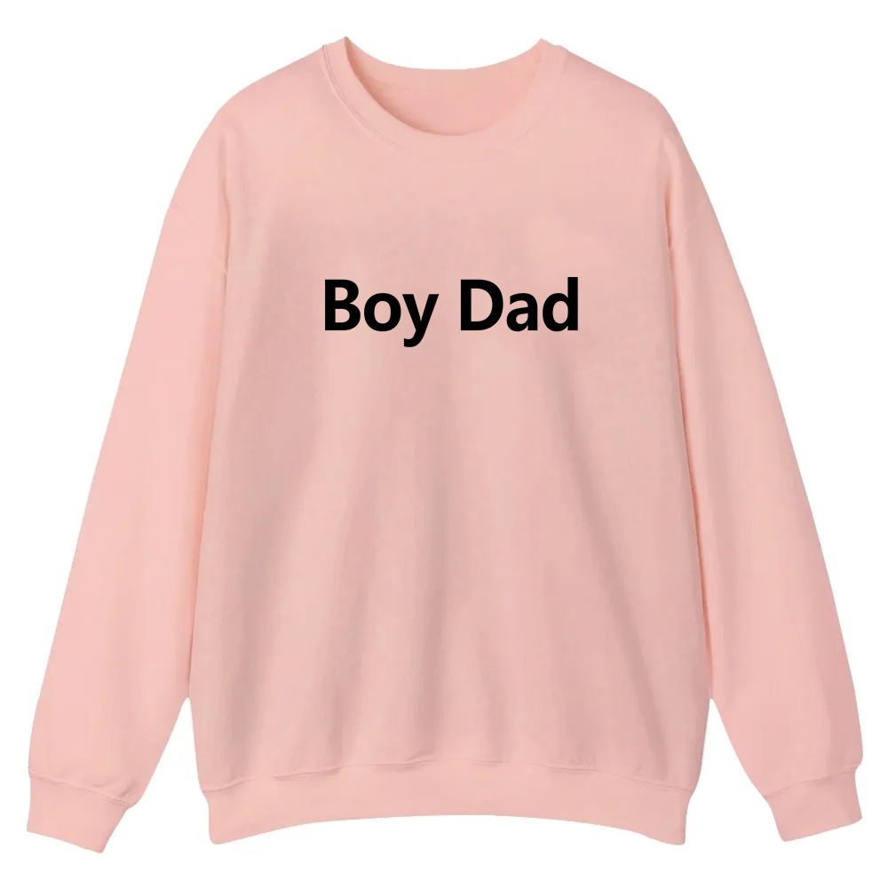 Boy Dad Casual Crewneck Sweatshirt wearishow