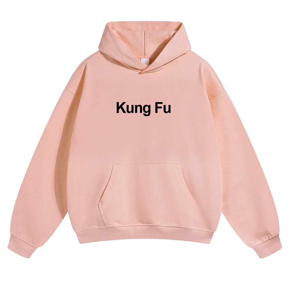Kung Fu Unisex Solid Color Hoodie wearishow