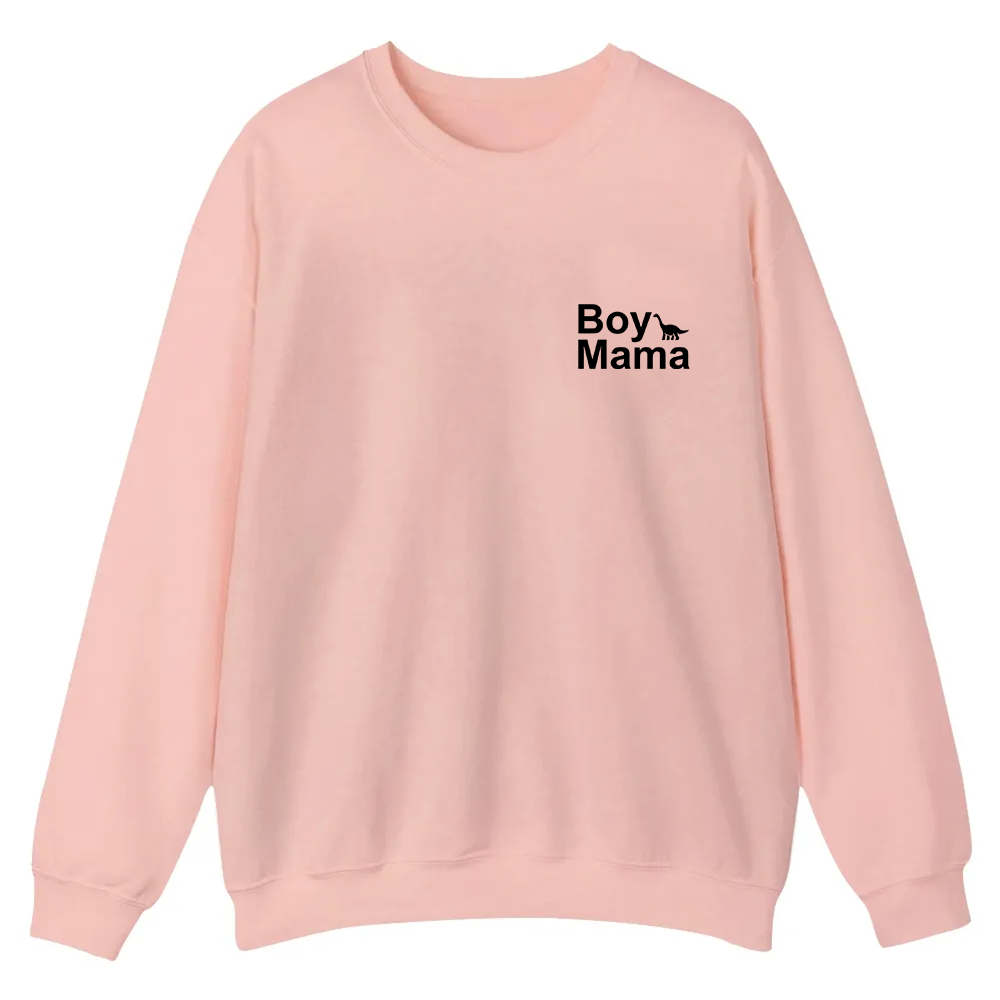 Boy Mama Casual Crewneck Sweatshirt wearishow