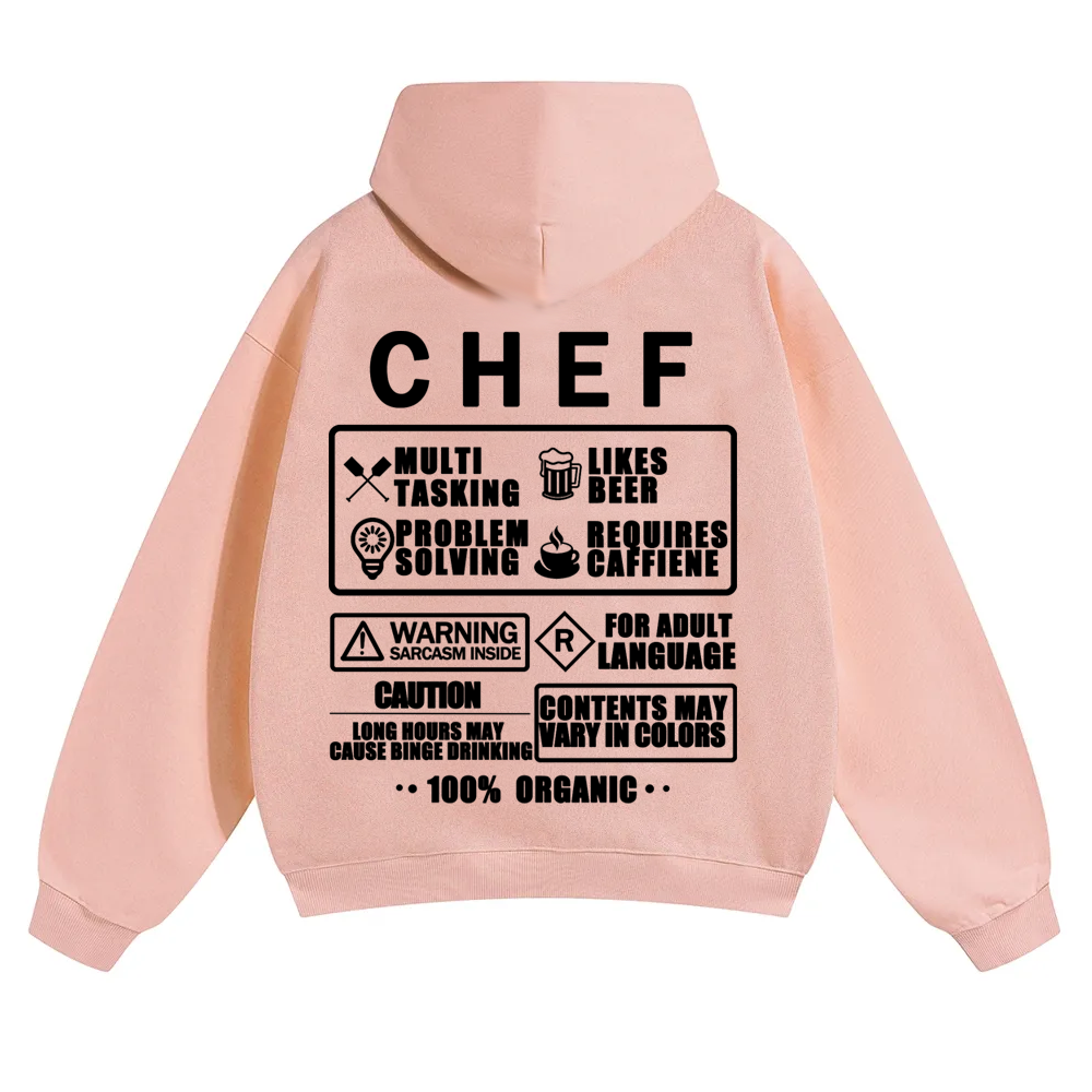 Chef Solid Color Hoodie Customscool