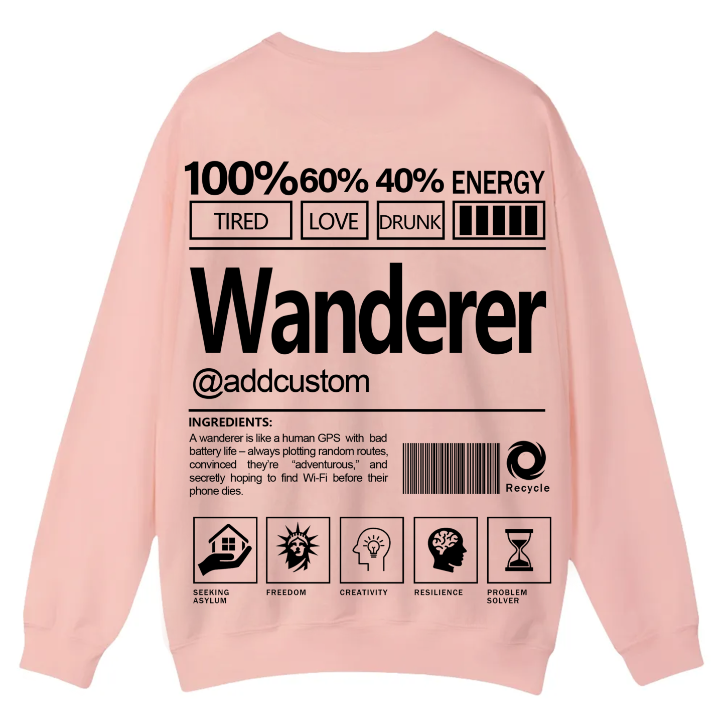 Wanderer Addcustom Unisex Fit Casual Crewneck Sweatshirt