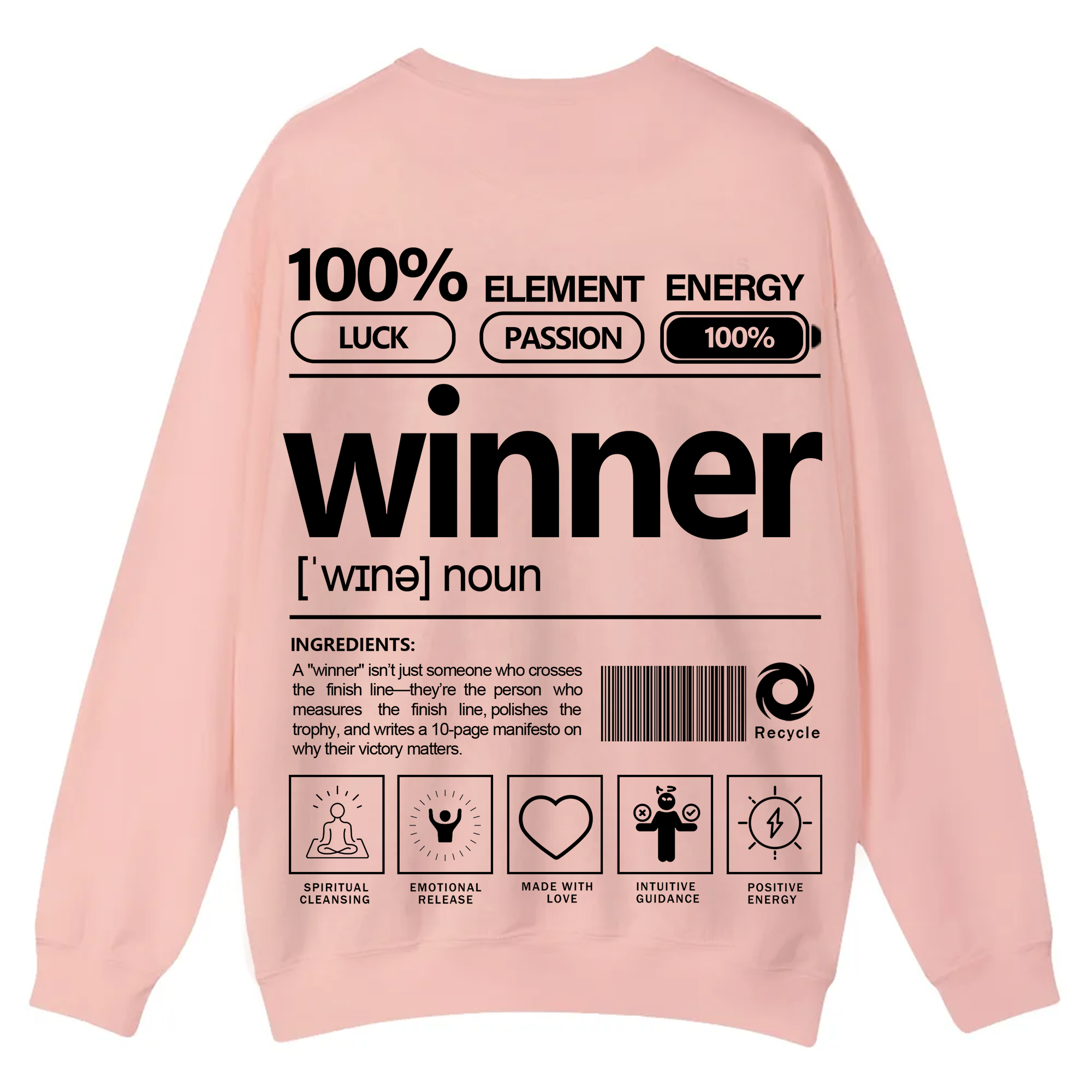 Winner Unisex Fit Casual Crewneck Sweatshirt