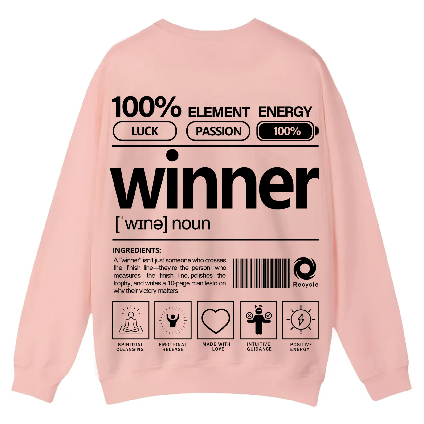 Winner Unisex Fit Casual Crewneck Sweatshirt
