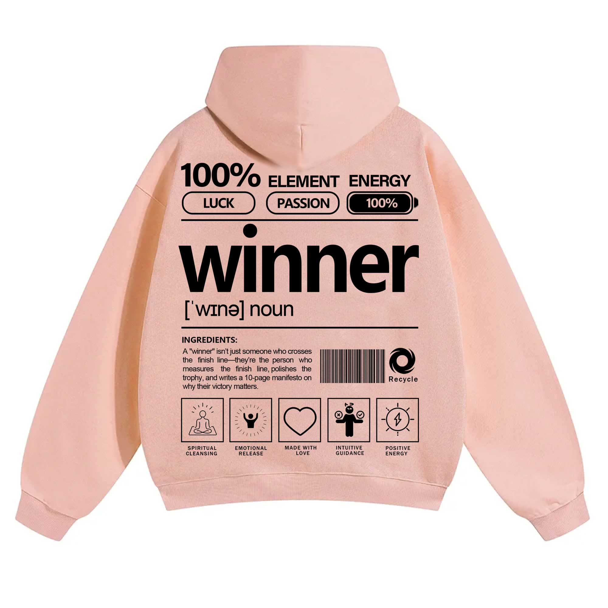 Winner Unisex Fit Solid Color Hoodie
